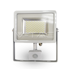 V-TAC Προβολέας LED 30W Λευκός με Aισθητήρα Φυσικό Φως